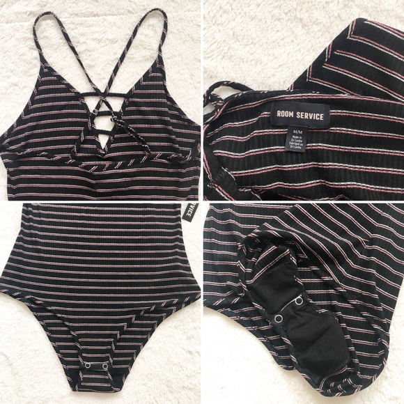 Room Service | Striped Ribbed Bodysuit *NWT* - Picture 7 of 8
